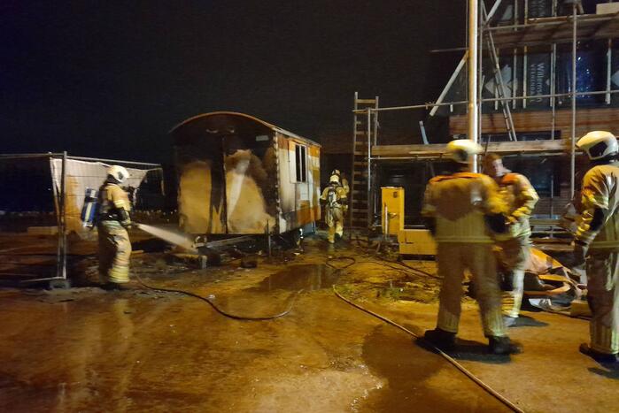 Bouwkeet verwoest door brand