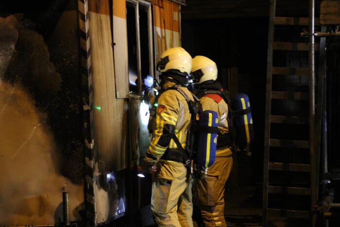 Bouwkeet verwoest door brand