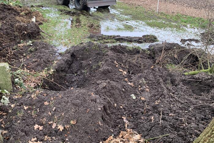 Waterleiding gesprongen tijdens werkzaamheden