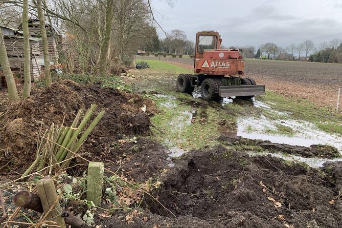 Waterleiding gesprongen tijdens werkzaamheden
