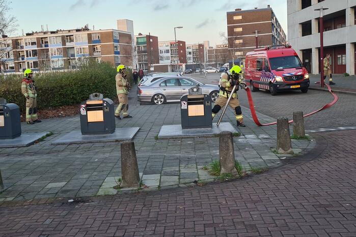 Brand ontstaan in ondergrondse container