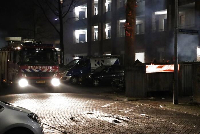 Containers verwoest door brand