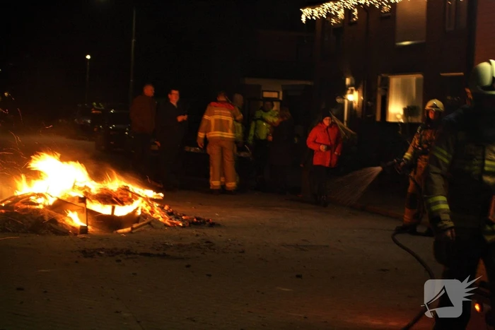 Pallets in brand gestoken