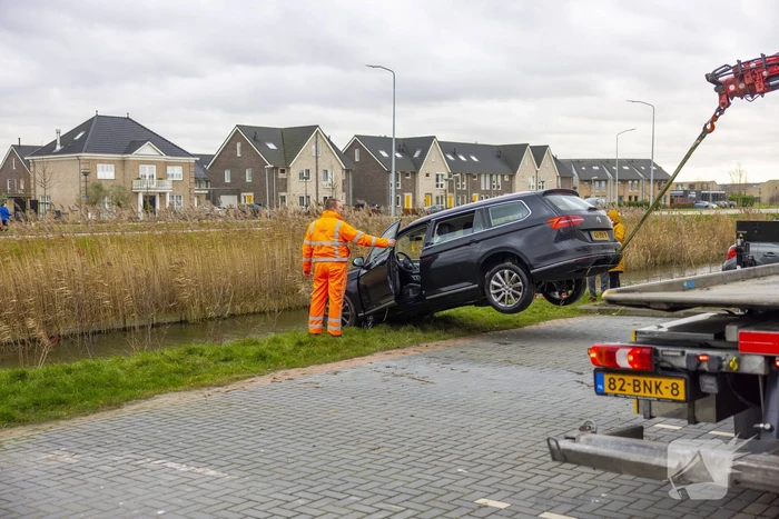 Auto te water na vergeten van handrem