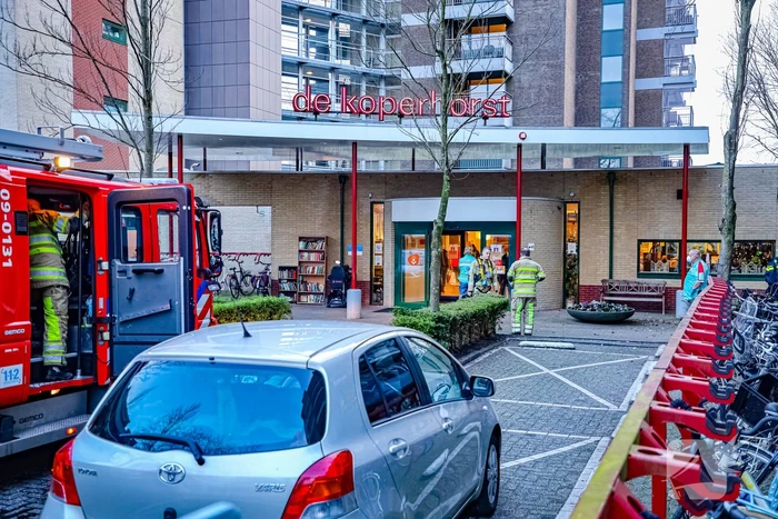 Brand in liftmachinekamer op elfde etage de Koperhorst