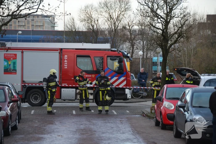 Straat afgesloten door gaslucht