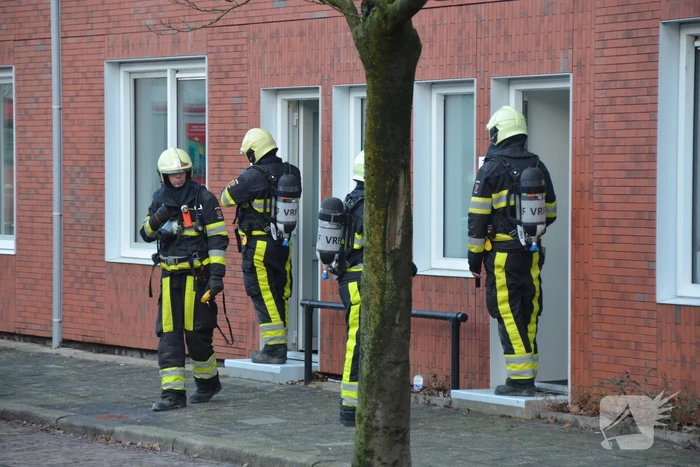 Straat afgesloten door gaslucht