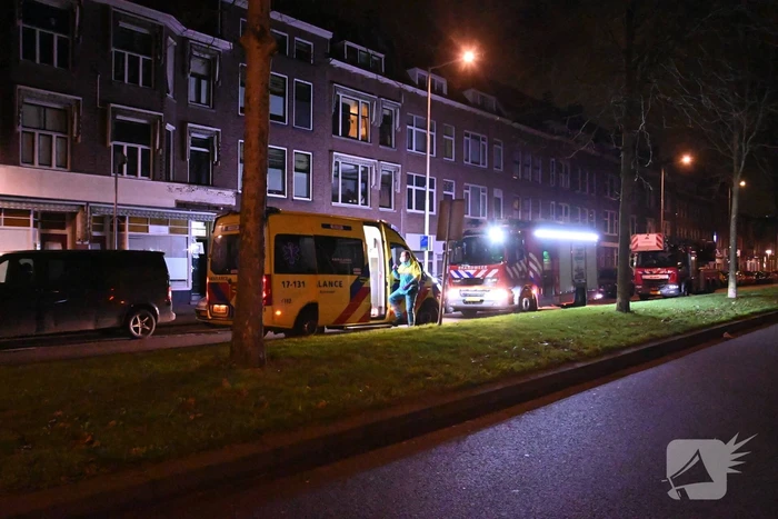 Bewoner naar het ziekenhuis na brand