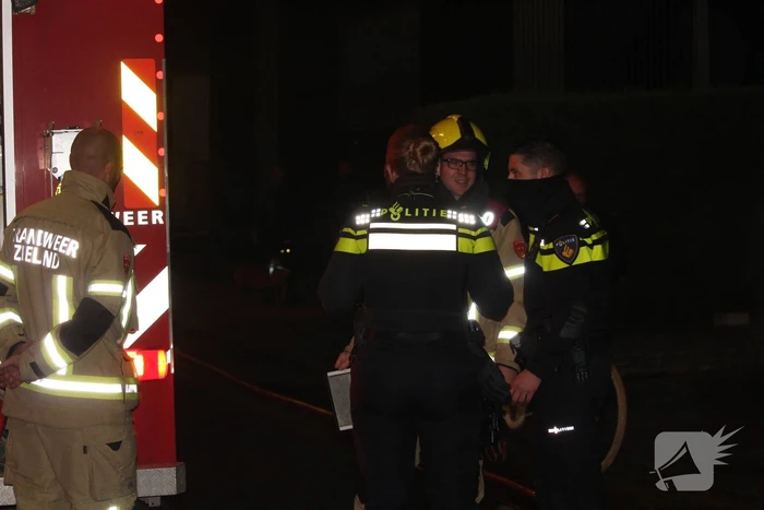 Houten overkapping in brand