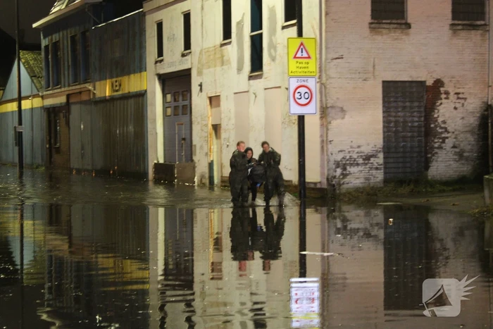 Straten onder water door springtij