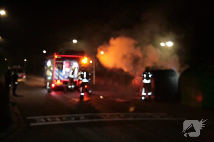 Veel rook bij brand in container