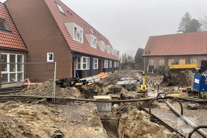 Gaslekkage ontstaan bij werkzaamheden op bouwterrein