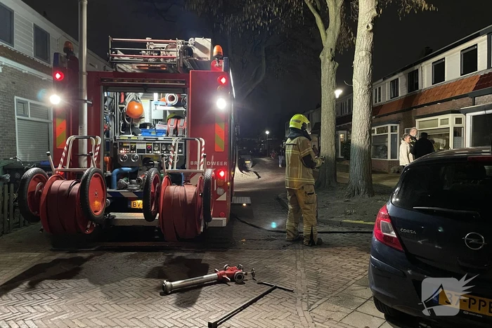 Brand in badkamer van woning