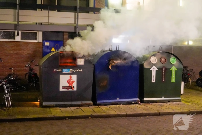 Flinke rookontwikkeling door brand in containers