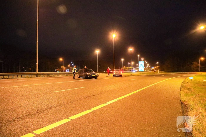 Afrit afgesloten door ongeval tussen meerdere voertuigen