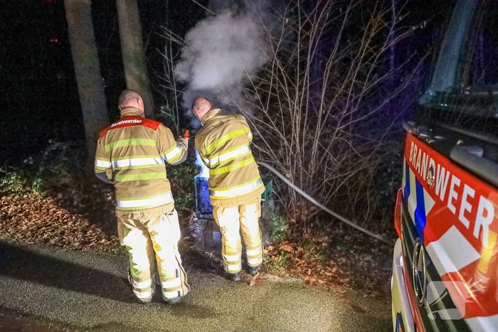 Brand in poepcontainer snel geblust