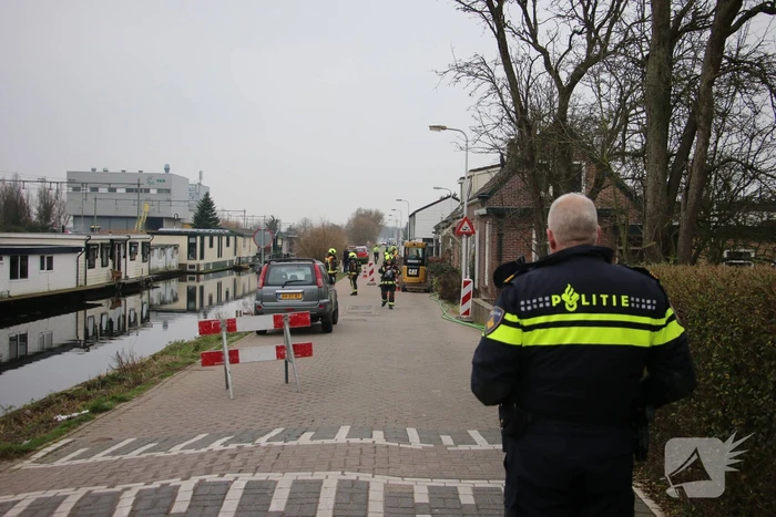 Gasleiding geraakt bij graafwerkzaamheden