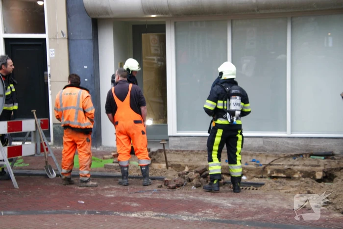 Gasleiding geraakt bij graafwerkzaamheden