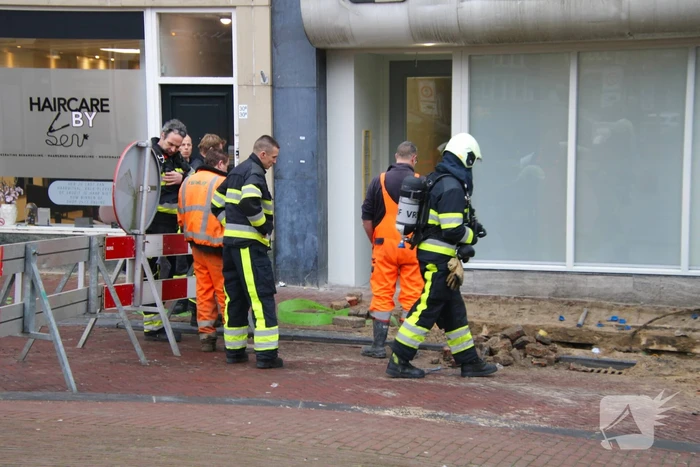 Gasleiding geraakt bij graafwerkzaamheden