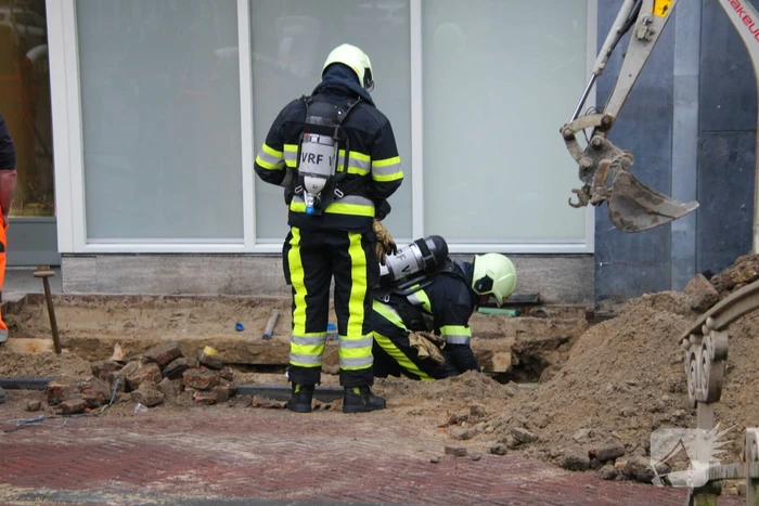 Gasleiding geraakt bij graafwerkzaamheden