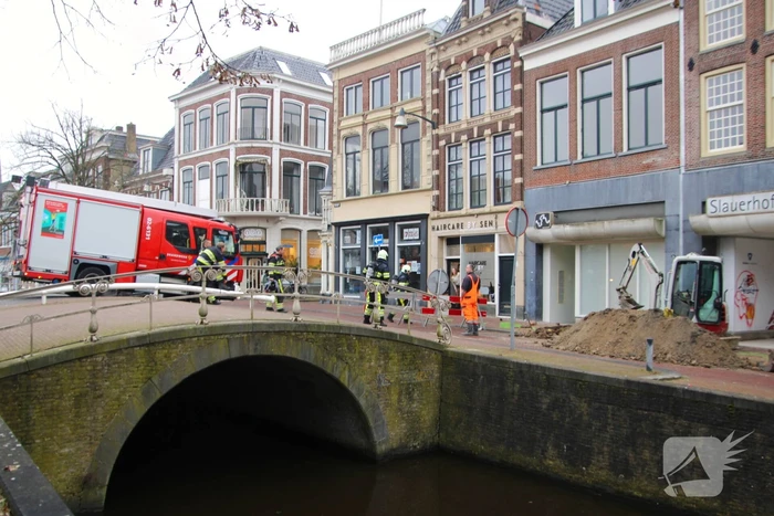 Gasleiding geraakt bij graafwerkzaamheden