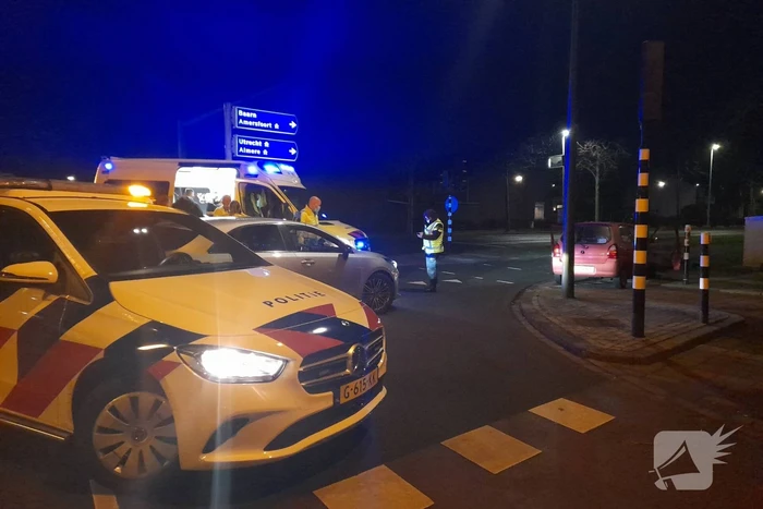 Bestuurder botst met voertuig tegen stoplicht
