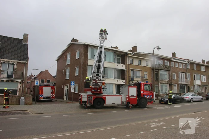 Dak van woning gewaaid