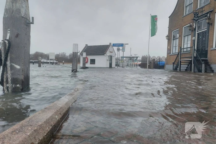 Hoog water door harde wind