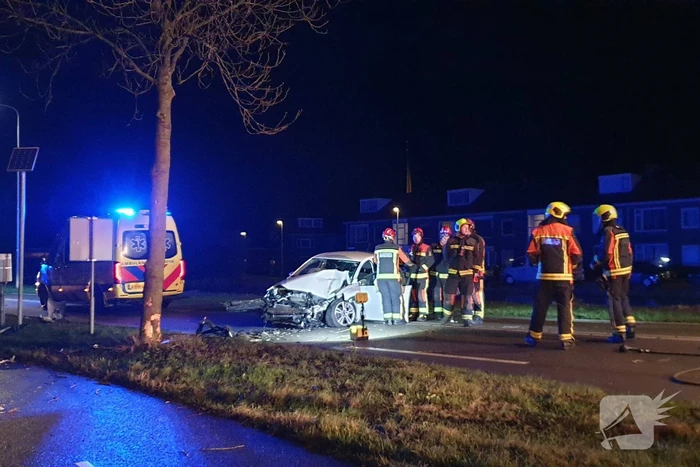 Automobilist raakt gewond bij aanrijding tegen boom