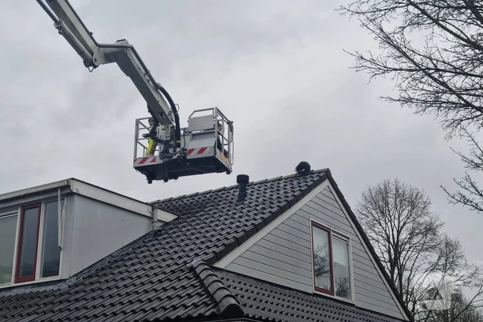 Baasje redt kat van het dak