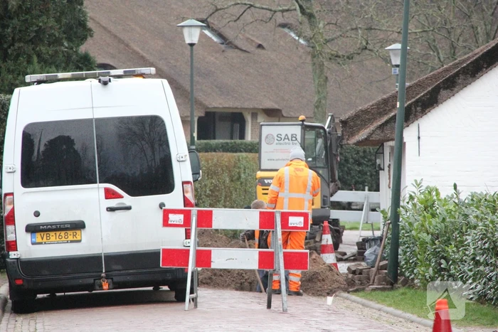 Gasleiding geraakt bij graafwerkzaamheden