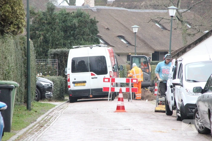 Gasleiding geraakt bij graafwerkzaamheden