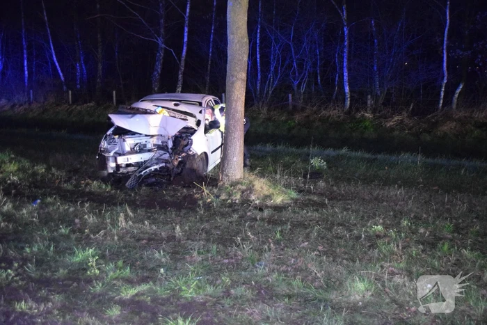 Automobilist belandt tegen boom