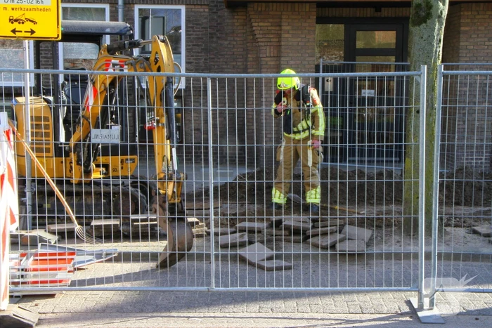 Gasleiding geraakt tijdens graafwerkzaamheden