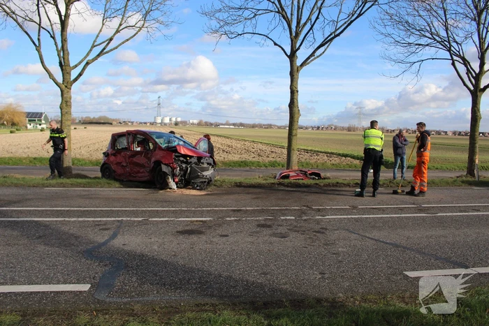 Automobilist gewond na crash tegen meerdere bomen