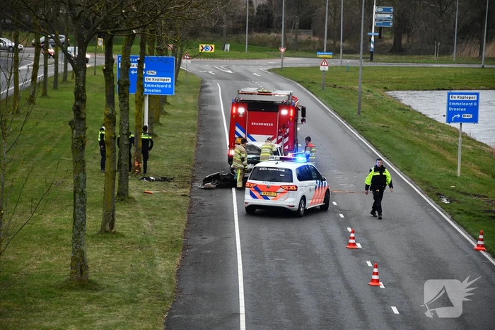 Automobilist raakt van de weg en crasht tegen boom