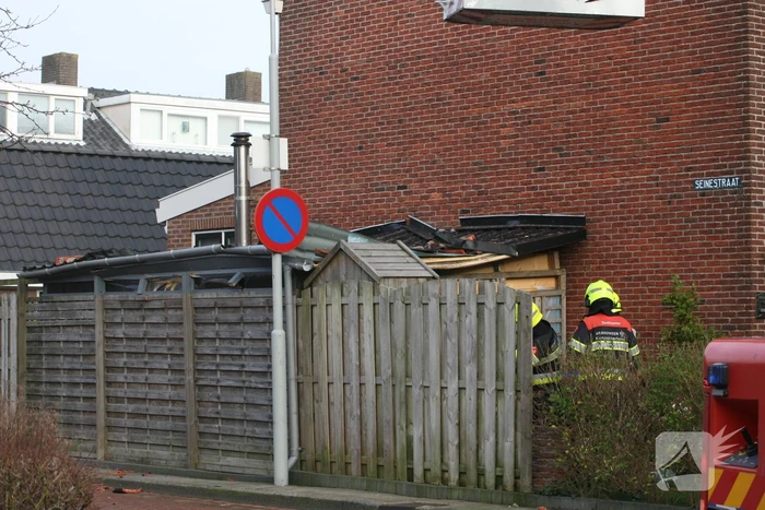 Gevel stort in door harde wind