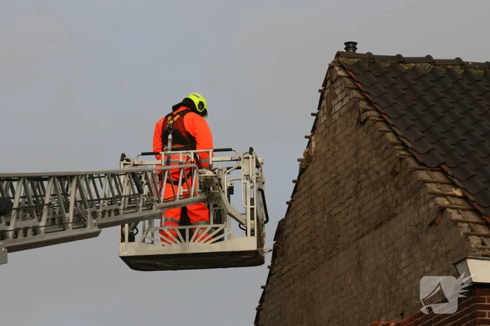 Gevel stort in door harde wind