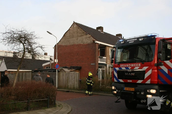 Gevel stort in door harde wind