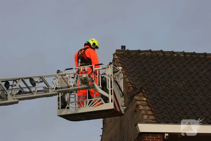 Gevel stort in door harde wind