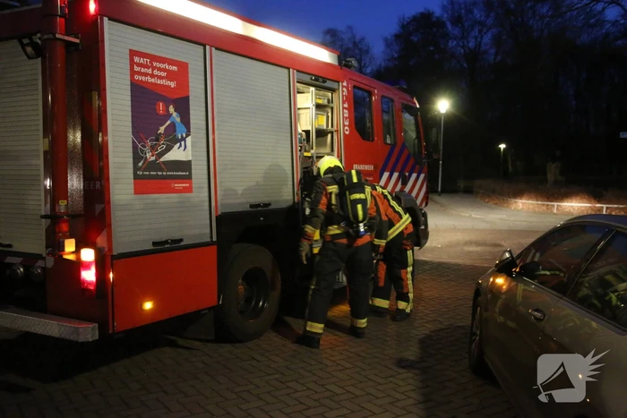 Brandweer blust schoorsteenbrand