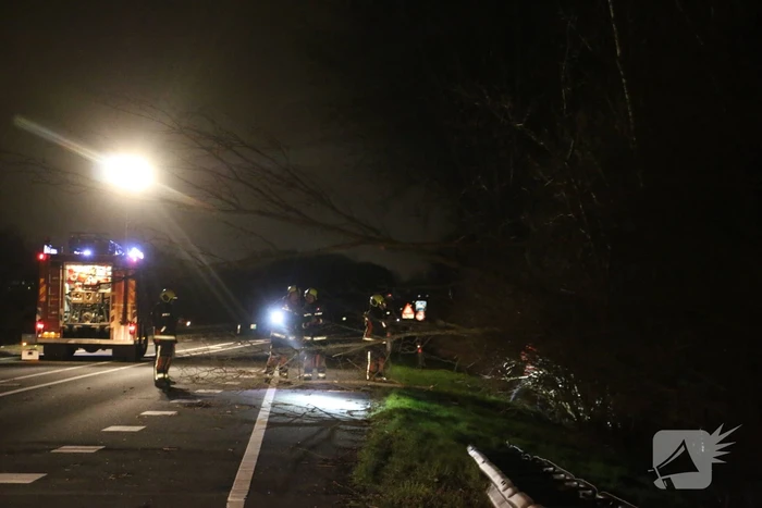 Provincialeweg tijdelijk afgesloten door stormschade