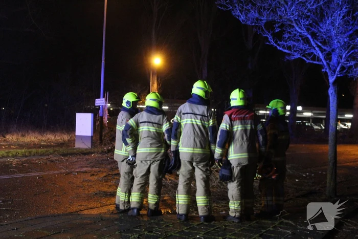 Boom valt om op terrein bij tankstation