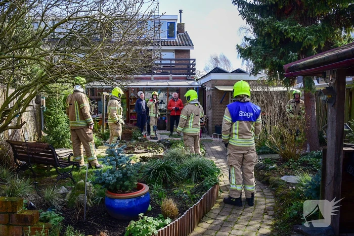Grote boom dreigt om te waaien