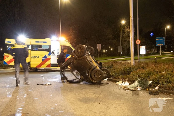 Gewonden bij ongeval op rotonde