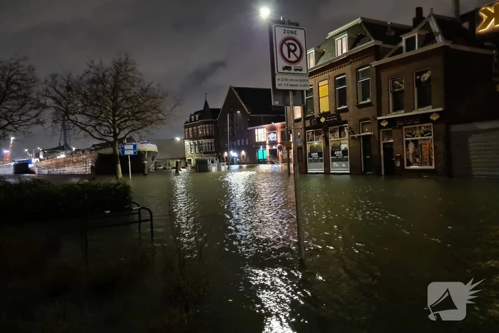 Gebied afgesloten door hoogwater