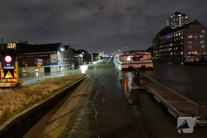 Gebied afgesloten door hoogwater