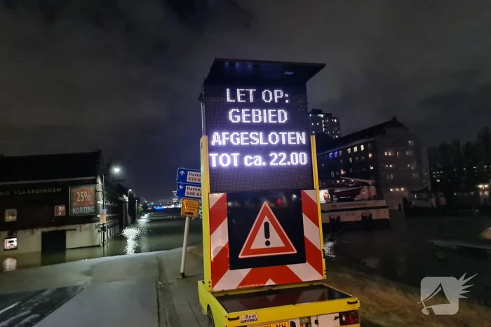 Gebied afgesloten door hoogwater