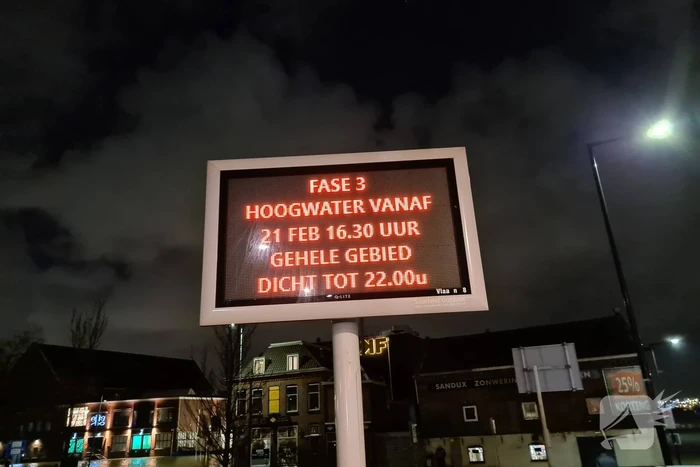 Gebied afgesloten door hoogwater
