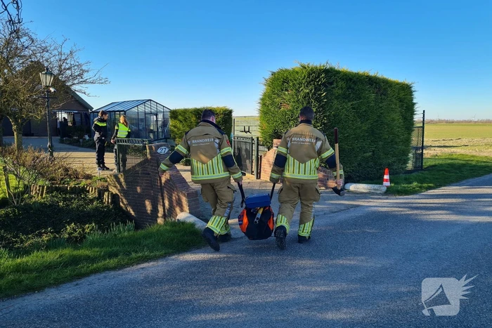 Weg afgesloten vanwege brand in schoorsteen
